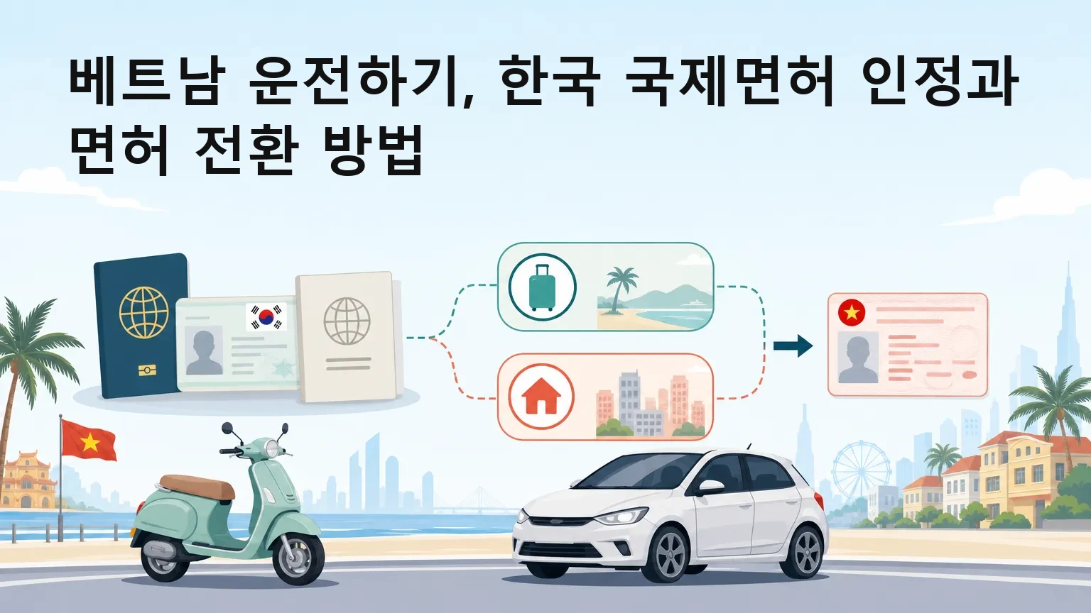 베트남 운전하기, 한국 국제면허 인정과 면허 전환 방법